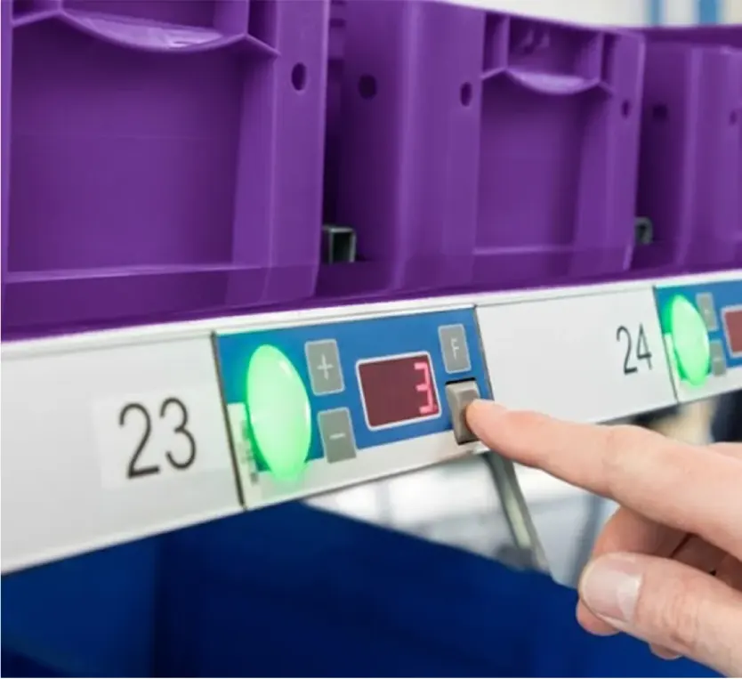 sistemas guiados por luz para almacenes